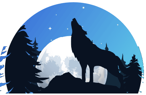 Le loup de MrDiaBlo_TV hurlant devant la pleine lune